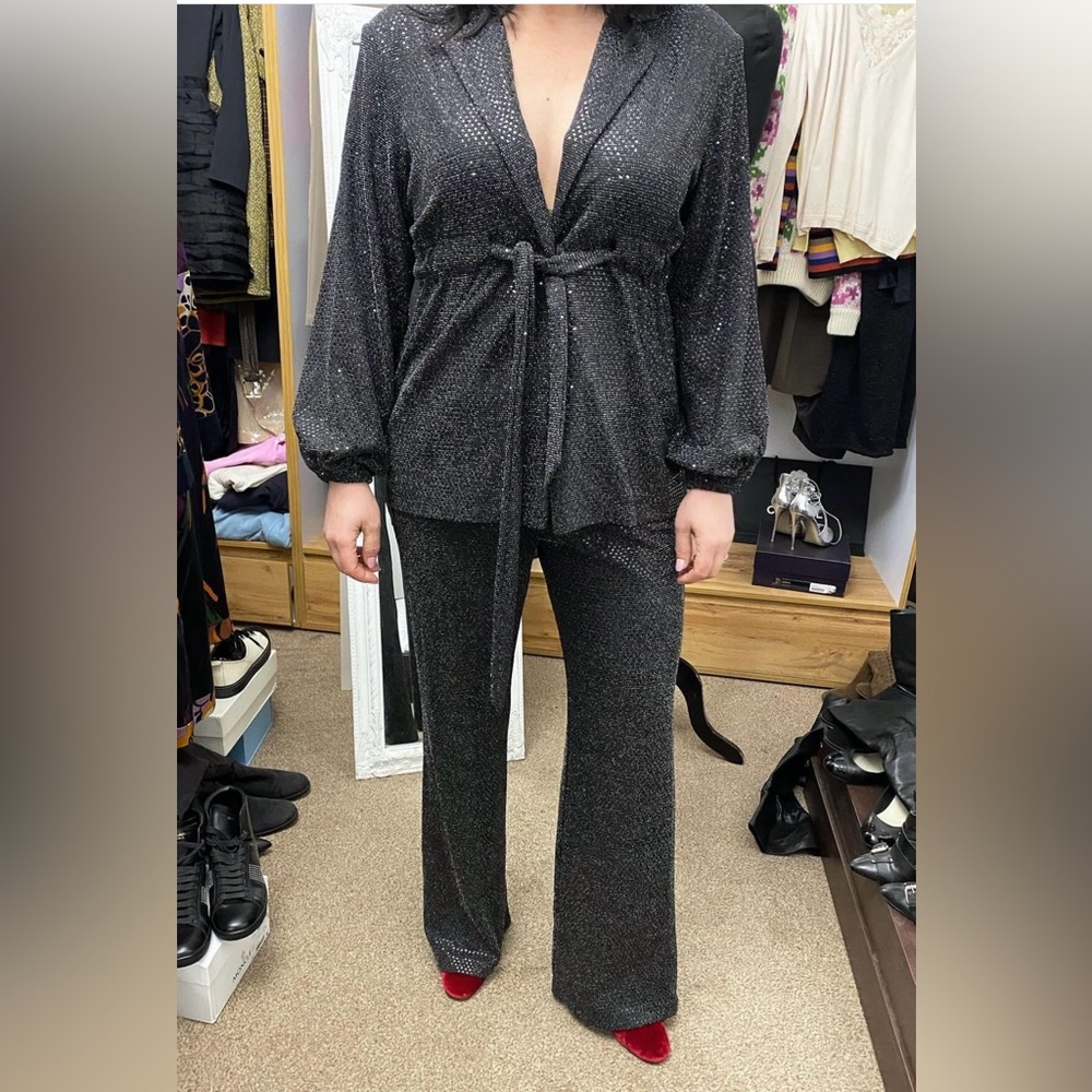 Twin-set sequin trouser suit